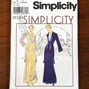 Simplicity Retro Pattern 8640 Sz 18-20 Edwardian Dress Drop Tunic NWT NOS